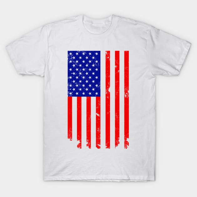 Distressed American Flag USA Patriotic Men's T-Shirt T-Shirt by DazzlingApparel